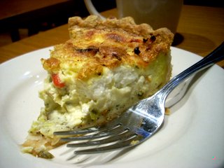 dscn20581 I love Crema Cafe's quiche... a light-as-air leek quiche, with creamy bits of goat cheese embedded.