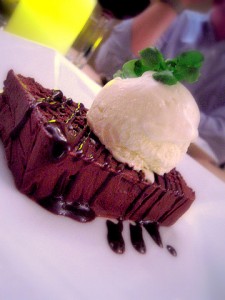 Photo of the Day: Chocolate terrine with thai basil ice cream, sea salt